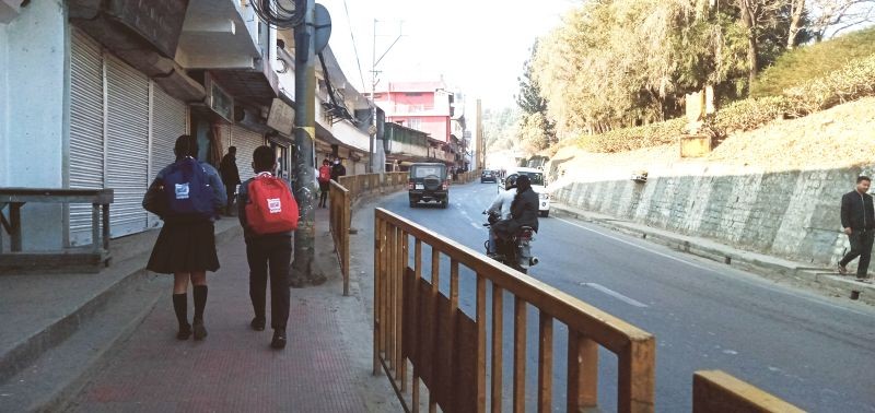 Students set off for school in Kohima as educational institutions in Nagaland re-opened on February 8 for students of Classes 6 and above. (Morung Photo)
